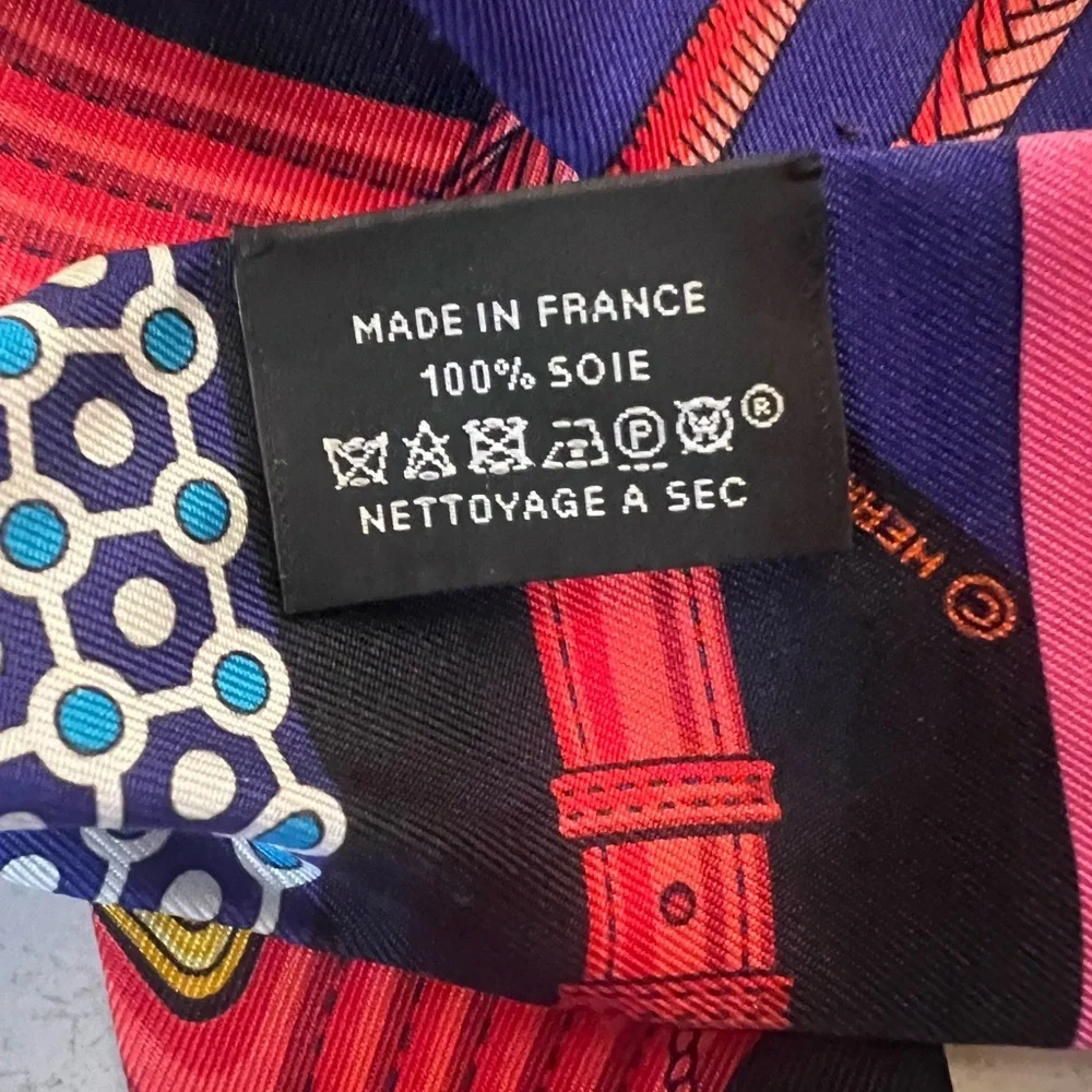 Hermes Clic Clac Cannage Silk Twilly Scarf